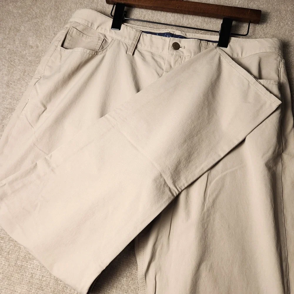 Vineyard Vines On The Go Pants Men 38x32 Khaki Tan Performance Chino Five Pocket